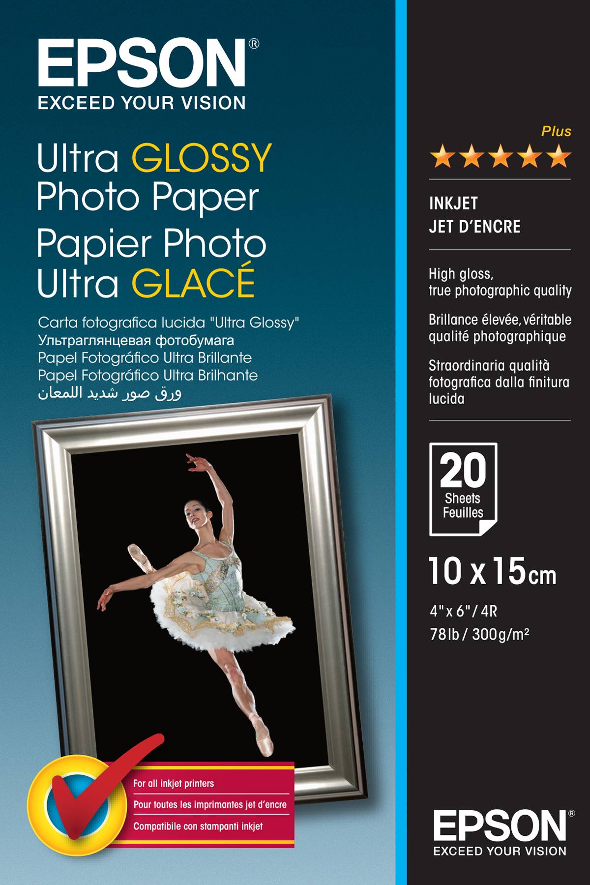 Epson Ultra Glossy Photo Paper - Glänzend - 100 x 150 mm 20 Blatt Fotopapier