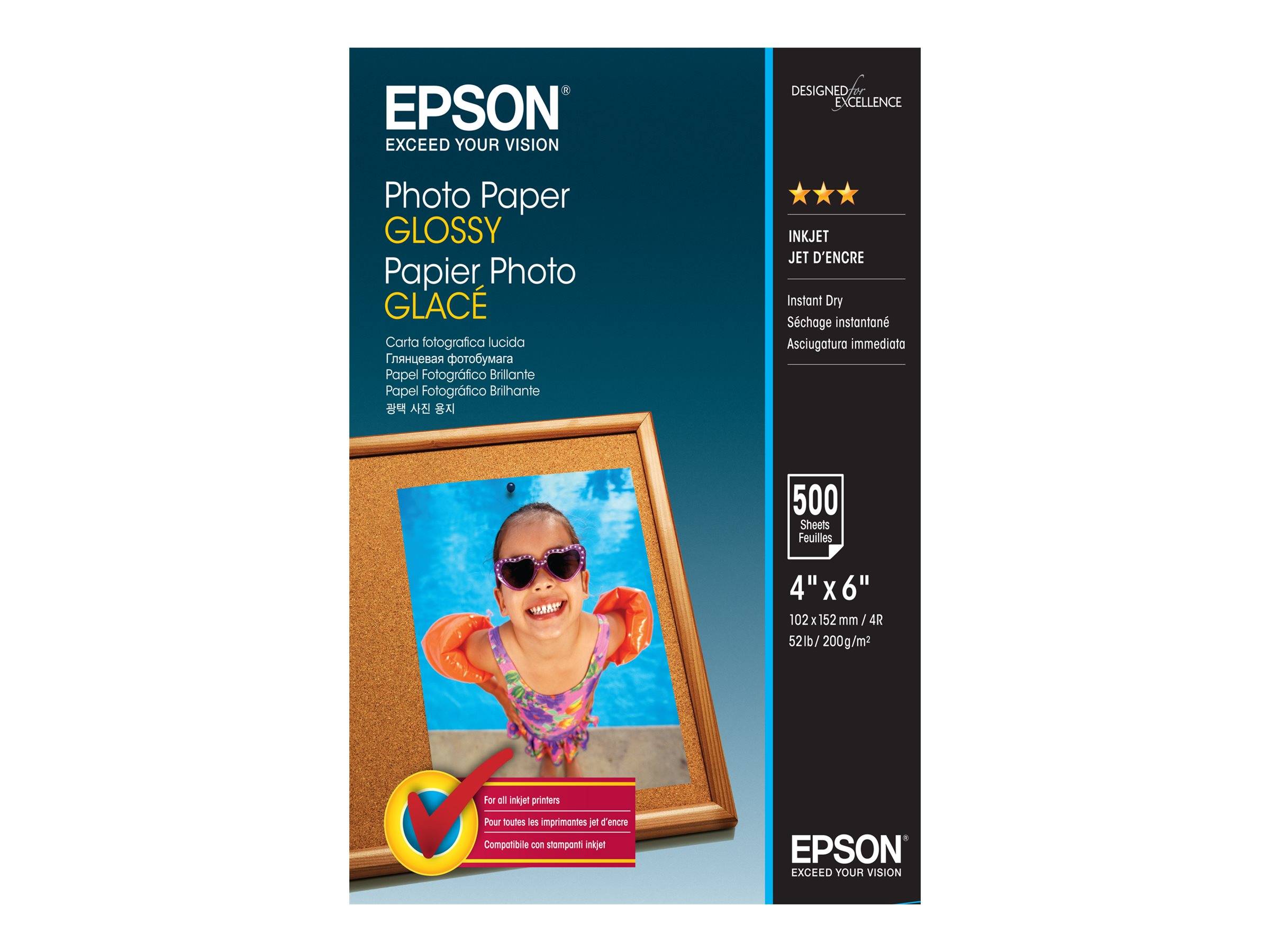 Epson - Glänzend - 102 x 152 mm - 200 g/m² - 500 Blatt Fotopapier