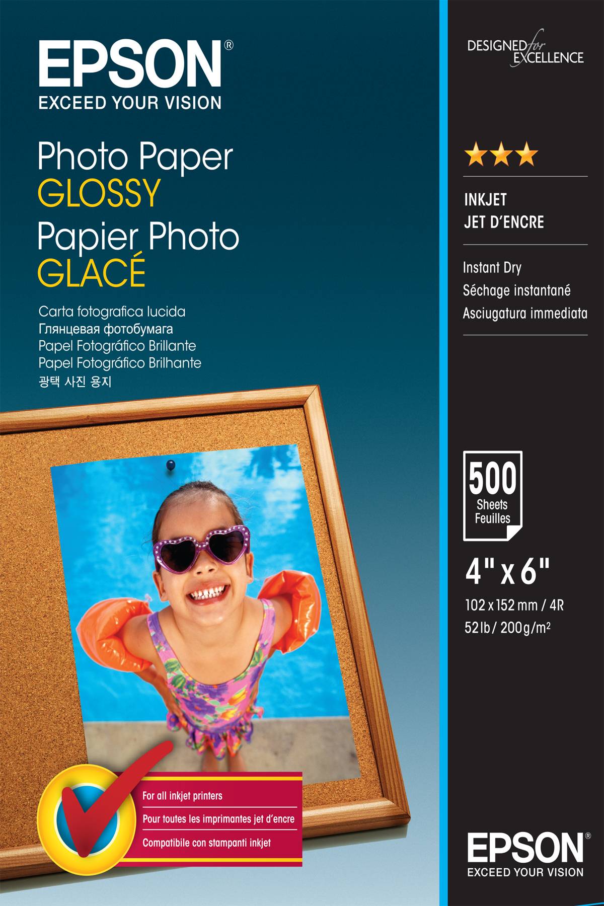 Epson - Glänzend - 102 x 152 mm - 200 g/m² - 500 Blatt Fotopapier