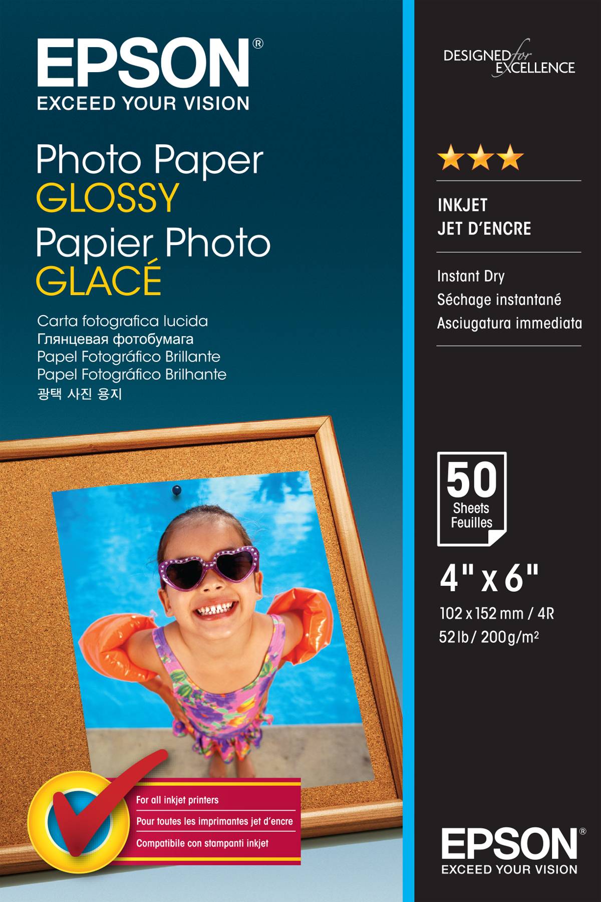 Epson - Glänzend - 102 x 152 mm - 200 g/m² - 50 Blatt Fotopapier