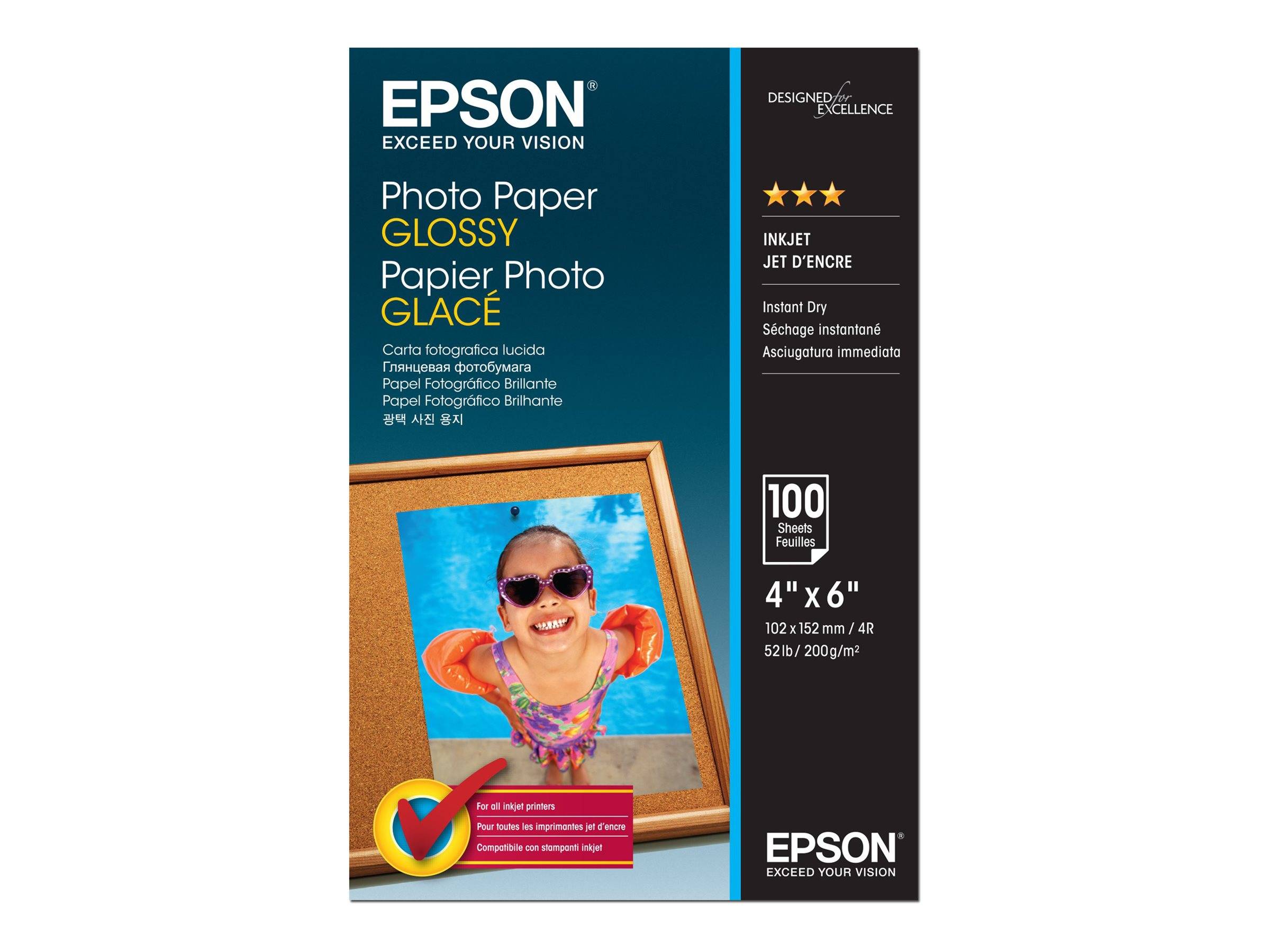 Epson - Glänzend - 102 x 152 mm - 200 g/m² - 100 Blatt Fotopapier