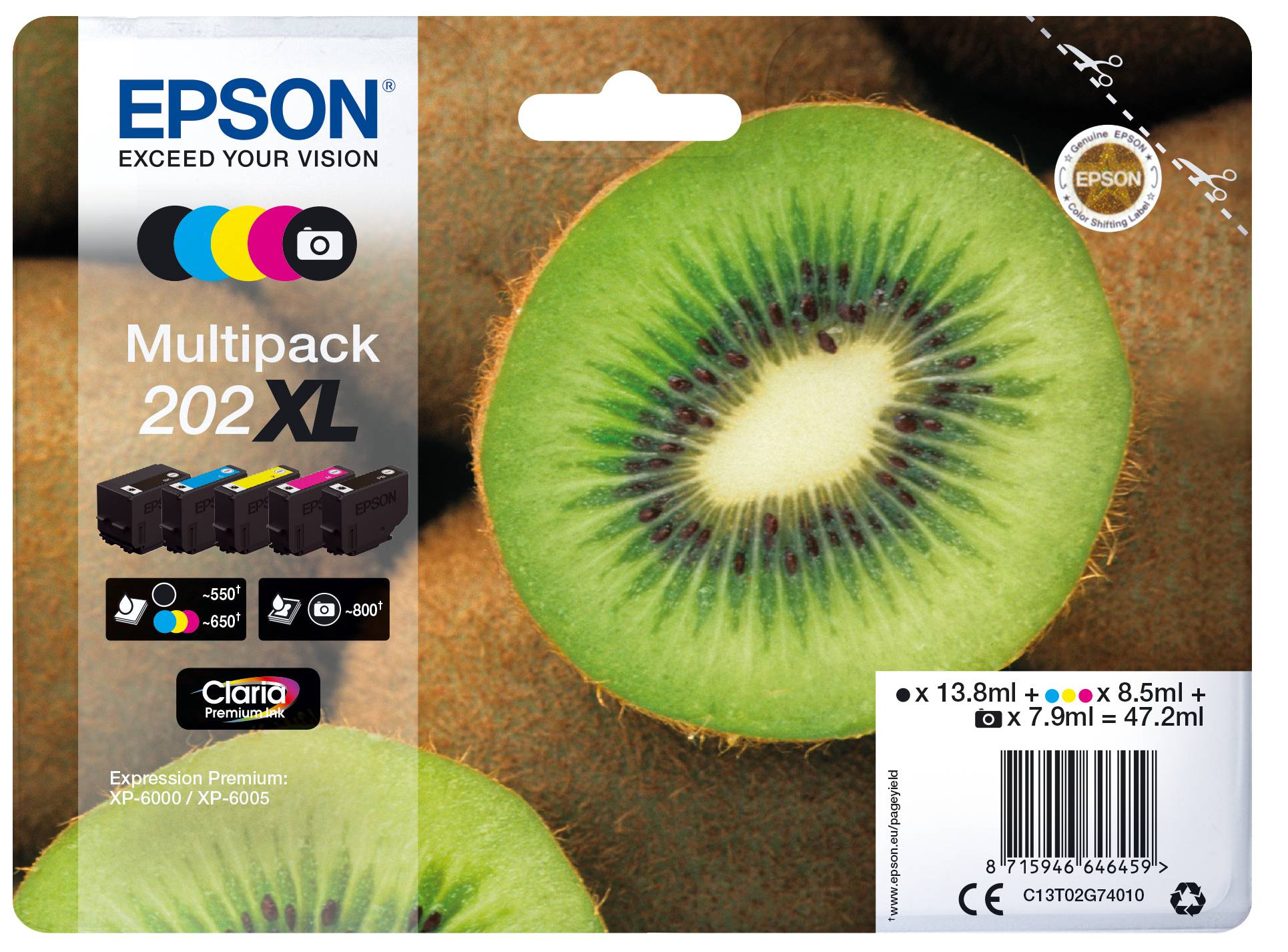 Epson 202XL Multipack - 5er-Pack - 47.2 ml - XL