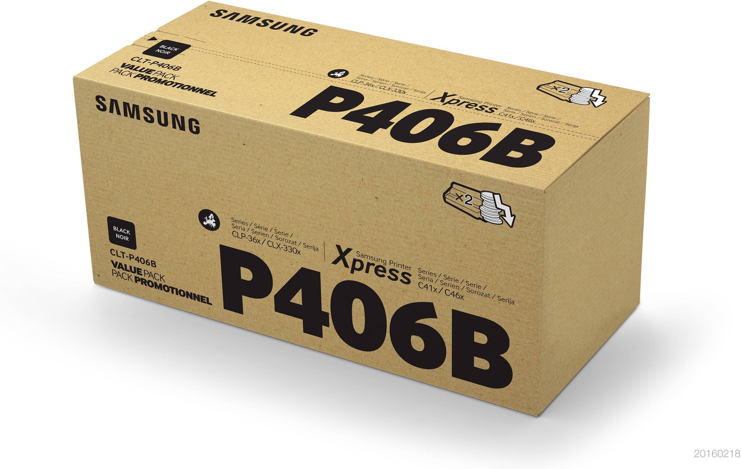 Samsung CLT-P406B - 2er-Pack - Schwarz - Original - Tonerpatrone (SU374A)
