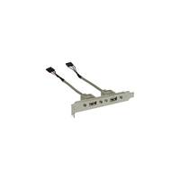 INLINE - Slotblech USB 2.0 - 2x USB Buchse auf 2x 5pol Pfostenverbinder - 0,3m