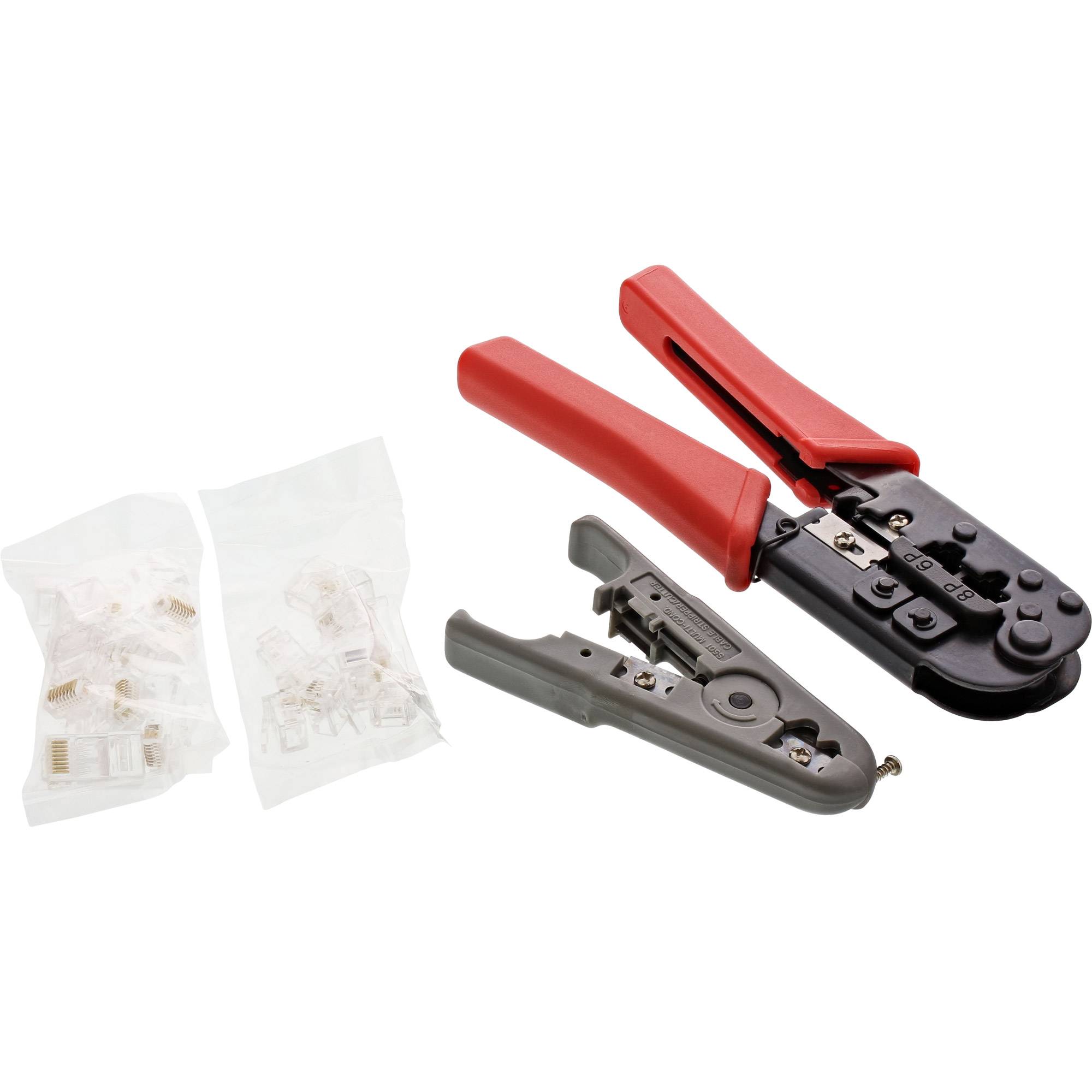 INLINE - Crimpzangen-Set für RJ45 ST - inkl. Zange - Abisolierer und Westernstecker