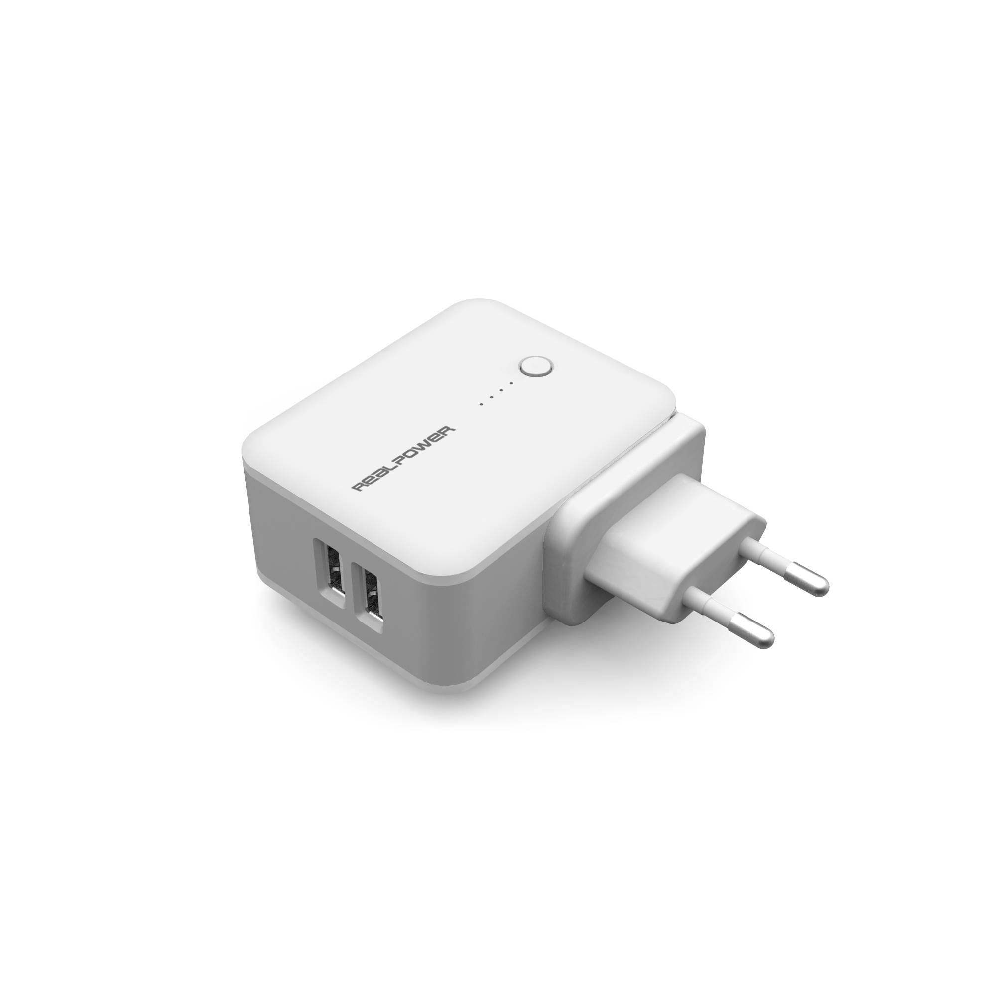 Realpower TA-3000 - Externes Batterienset/Netzteil - 3000 mAh - 2400 mA - 2 Ausgabeanschlussstellen (USB)