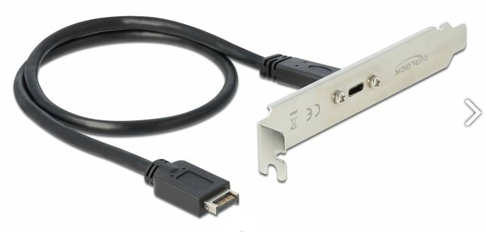 DeLOCK Slot bracket - USB-Konsole - 20-poliger USB 3.1 Header (M)