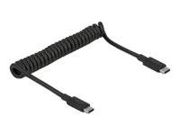 DeLOCK USB 3.1 Gen 2 Coiled Cable Type-C male to Type-C male PD 3 A E-Marker