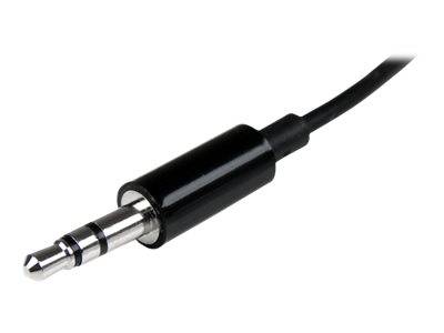 StarTech.com Black Slim Mini Jack Headphone Splitter Cable Adapter - 3.5mm Audio Mini Stereo Y Splitter - 3.5mm Male to 2x 3.5mm Female (MUY1MFFADP)