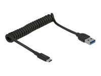 DeLOCK USB 3.1 Gen 2 Coiled Cable Type-A male to Type-C male