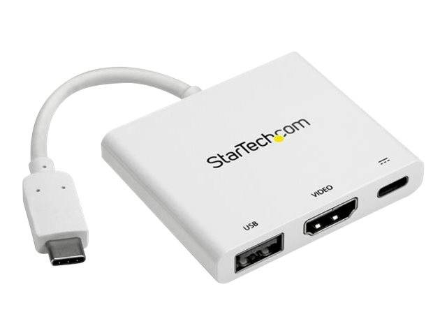 StarTech.com USB-C to HDMI Adapter - White - 4K 30Hz - Thunderbolt 3 Compatible - with Power Delivery (USB PD)