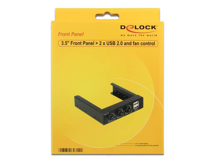 DeLOCK 3.5" Front Panel > 2 x USB 2.0 and fan control