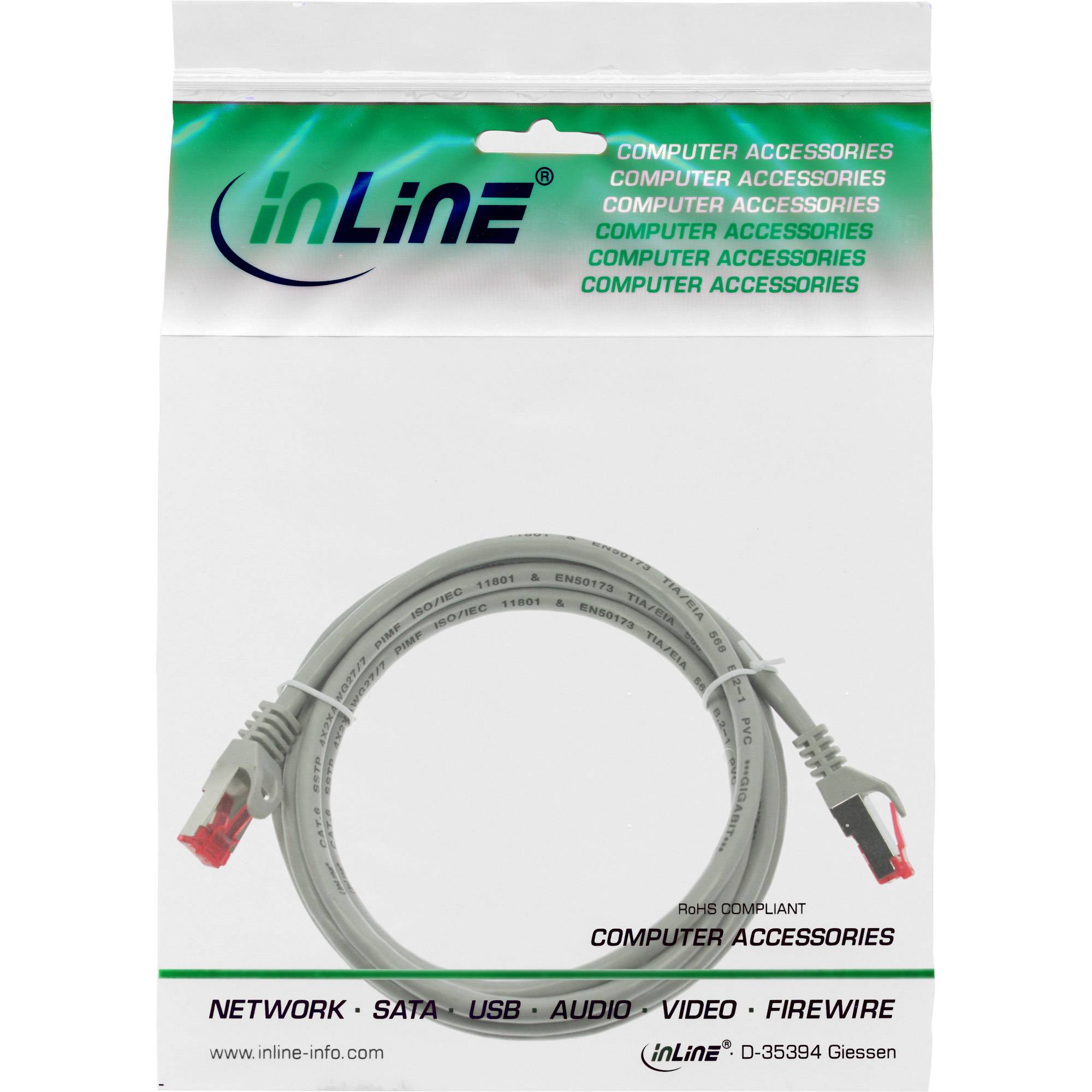 INLINE - Patchkabel - S/FTP (PiMf) - Cat.6 - 250MHz - PVC - Kupfer - grau - 2m