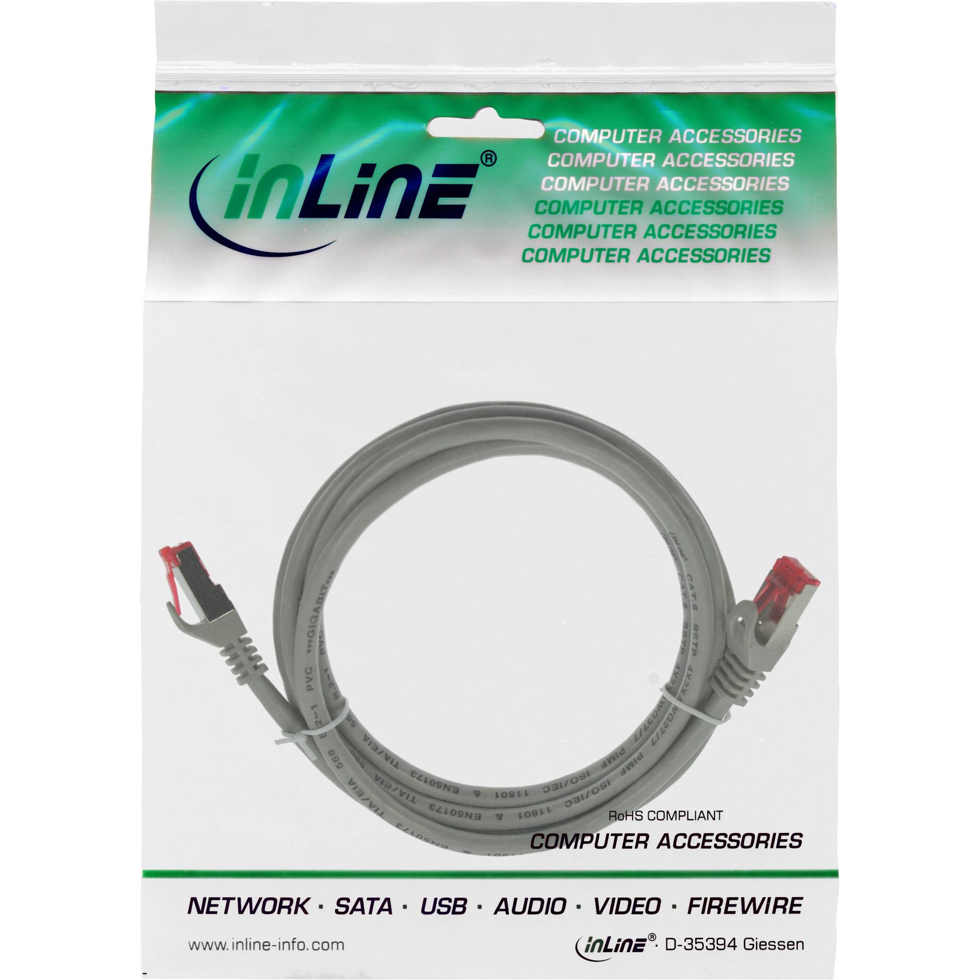INLINE - Patchkabel - S/FTP (PiMf) - Cat.6 - 250MHz - PVC - Kupfer - grau - 25m