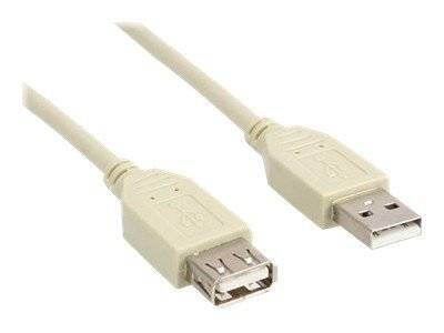 INLINE - USB 2.0 Verlängerung - Stecker / Buchse - Typ A - beige/grau - 3m