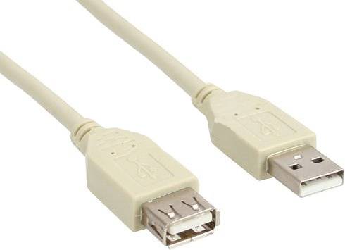 INLINE - USB 2.0 Verlängerung - Stecker / Buchse - Typ A - beige/grau - 5m