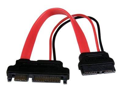 StarTech.com Slimline SATA auf SATA Adapter mit Strom Buchse/Stecker 15cm - SATA-Adapter - Serial ATA 150/300/600 - Slim
