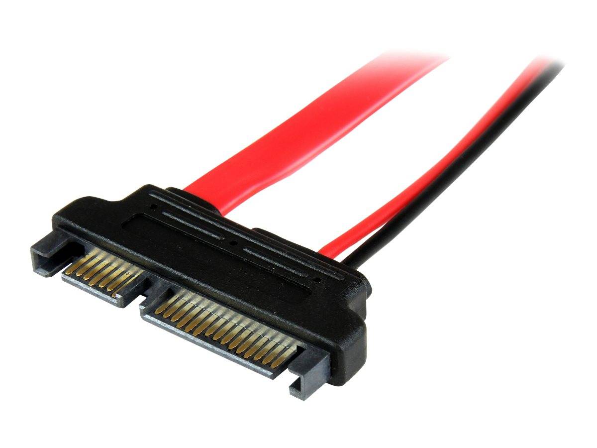 StarTech.com Slimline SATA auf SATA Adapter mit Strom Buchse/Stecker 15cm - SATA-Adapter - Serial ATA 150/300/600 - Slim