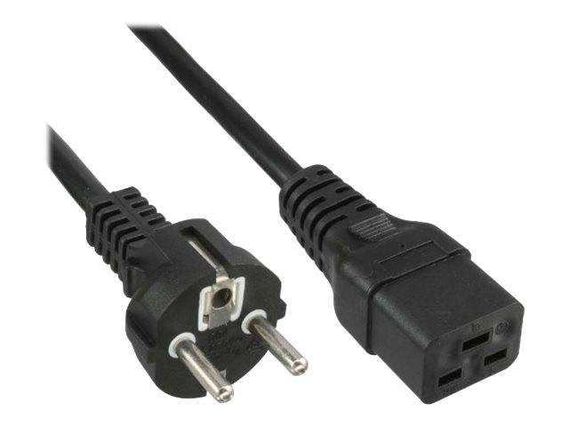 INLINE - Netzkabel 16A - Schutzkontakt gerade / Kaltgerätestecker IEC320/C19 - 1m