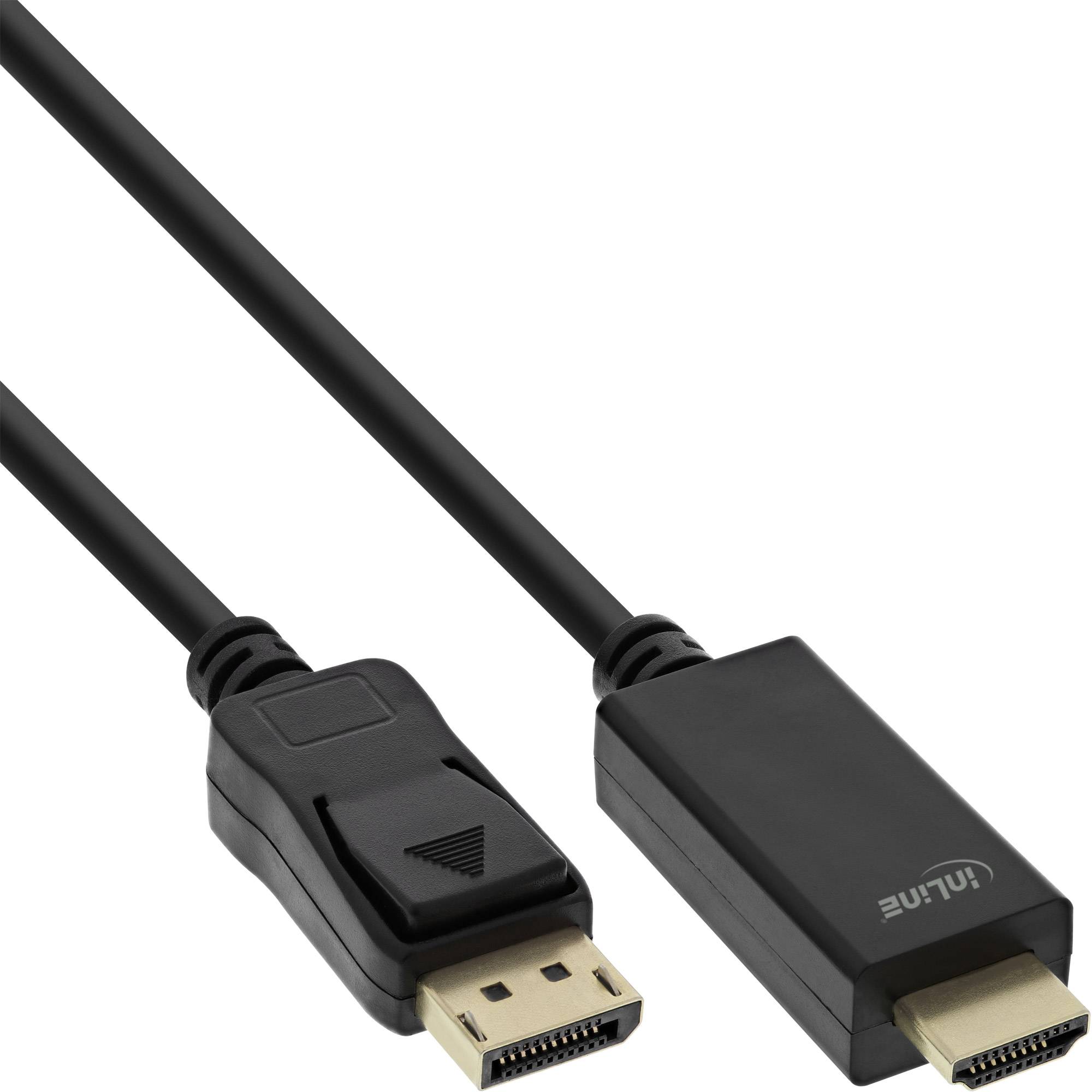 INLINE - DisplayPort zu HDMI Konverter Kabel - 4K/60Hz - schwarz - 5m