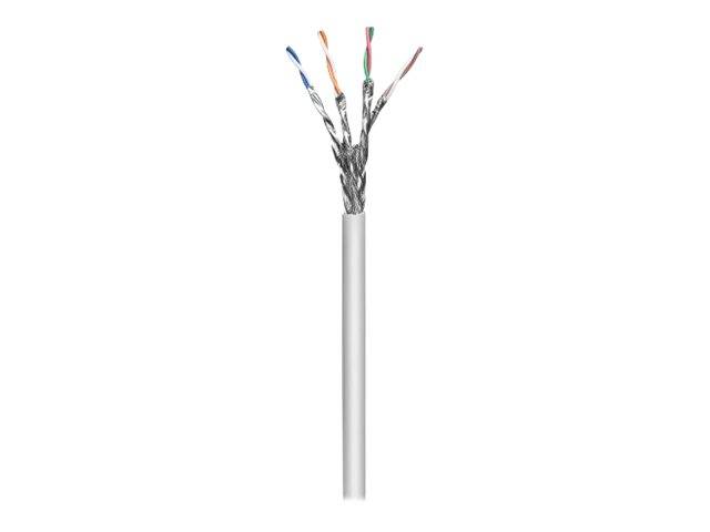 Intellinet Verlegekabel Cat7, S/FTP, 305 m Kabeltrommel, LS0H, CPR-Dca-klassifiziert, AWG 23, Massivdraht, grau