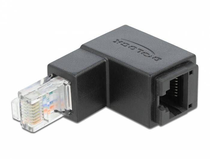 Delock - Netzwerkadapter - RJ-45 (M) nach unten abgewinkelt zu RJ-45 (W)