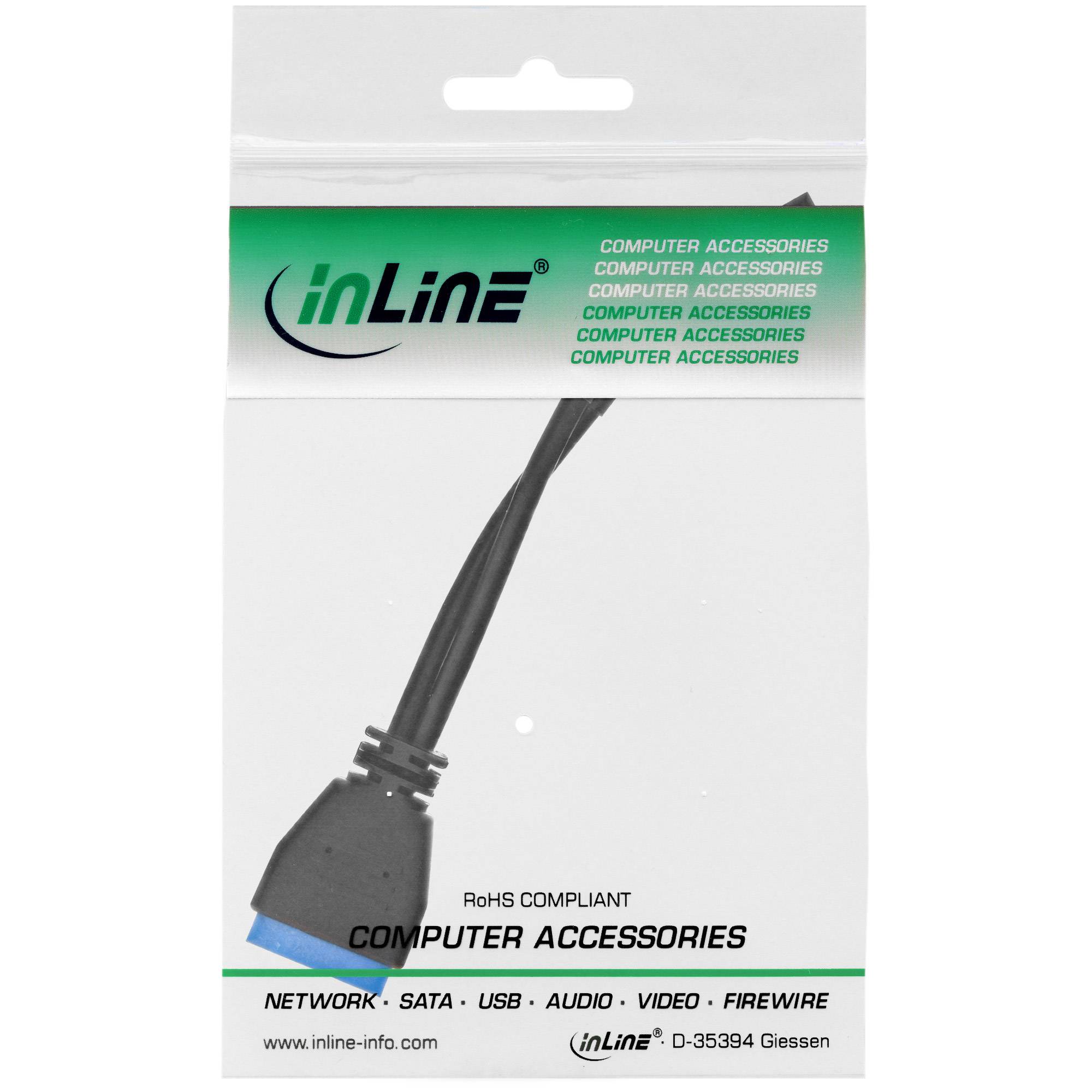 INLINE - USB 2.0 zu 3.0 Adapterk. int. - USB 2.0 Mainb./USB 3.0 int. - 0,15m