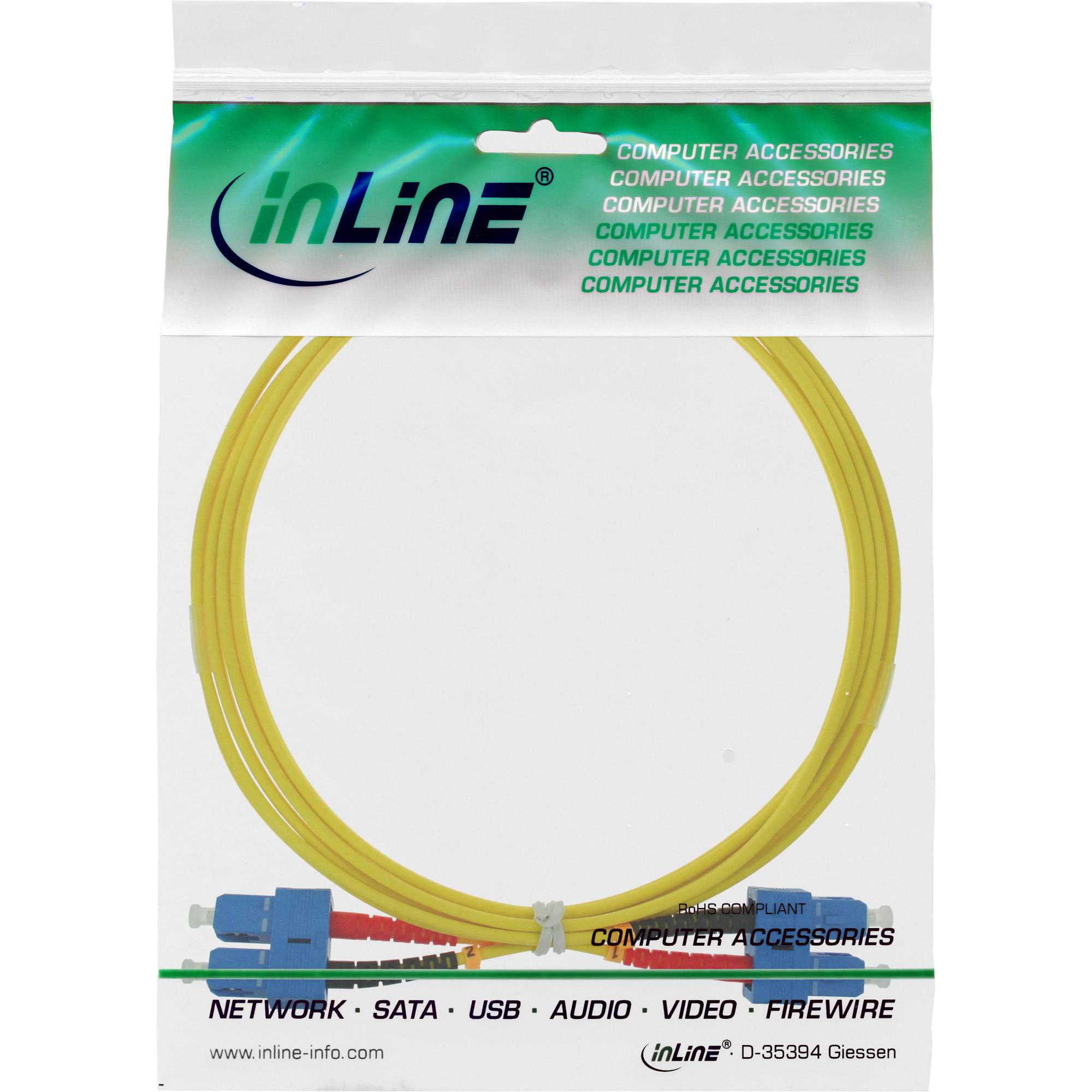 INLINE - LWL Duplex Kabel - SC/SC - 9/125µm - OS2 - 1m