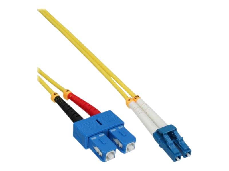 INLINE - LWL Duplex Kabel - LC/SC - 9/125µm - OS2 - 10m