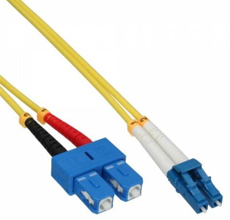 INLINE - LWL Duplex Kabel - LC/SC - 9/125µm - OS2 - 10m