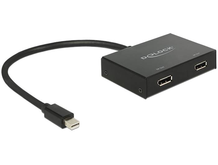 DeLock Displayport 1.2 Splitter 1 x mini Displayport in > 2 x Displayport out 4K