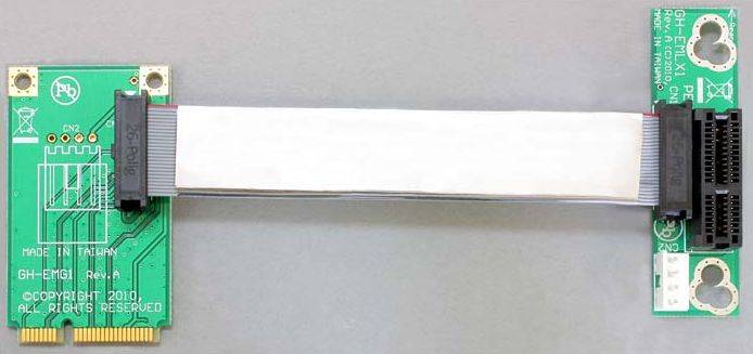 DeLOCK Riser card Mini PCI Express > PCI Express x1 left insertion