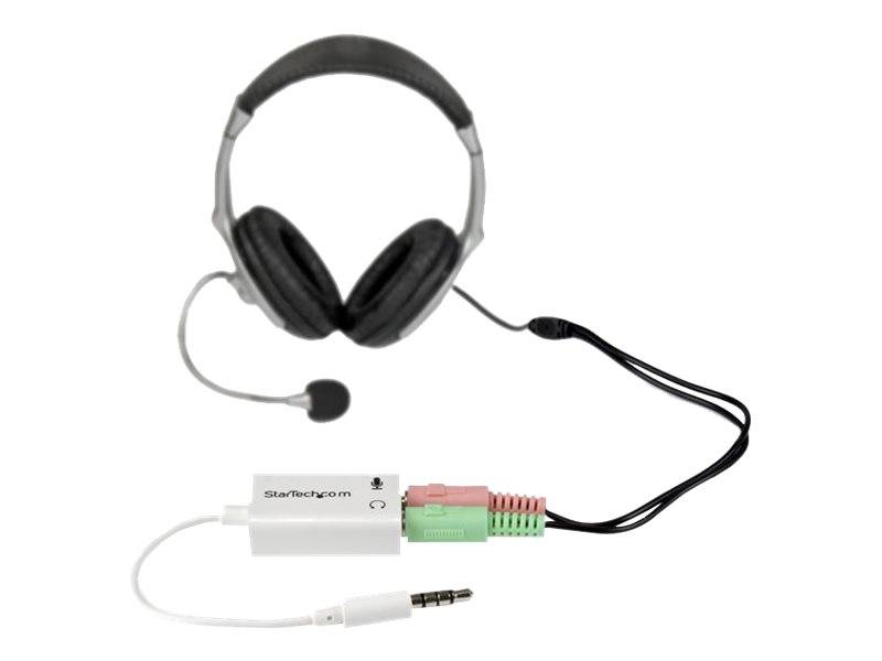 StarTech.com 4 Position Microphone and Headphone Splitter 3.5 mm 4 Pin / 4 Pole Mic and Audio Combo Splitter Cable (MUYH