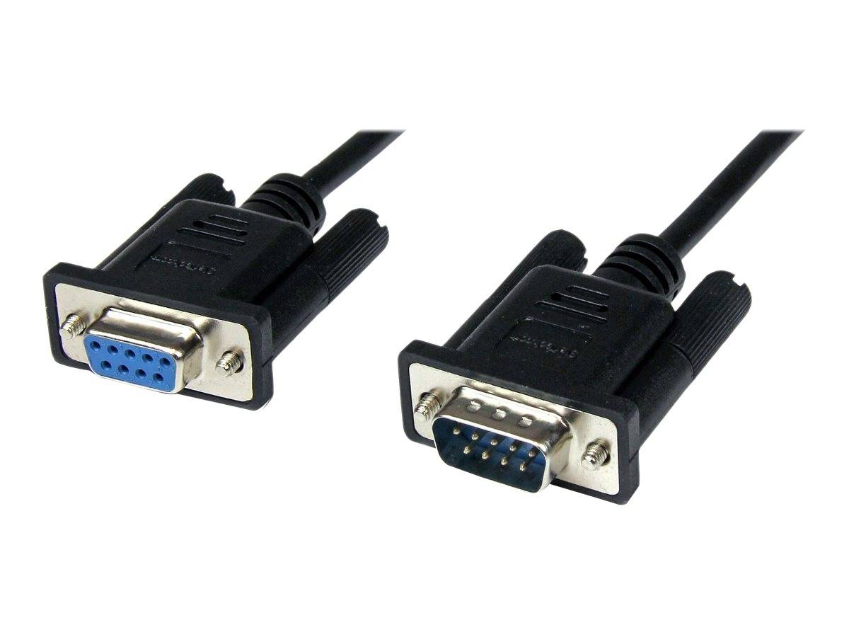 StarTech.com 2m Seriell DB9 RS-232 Nullmodemkabel - Schwarz - Stecker/Buchse - 9 Pin Null Modem Kabel - Nullmodemkabel -