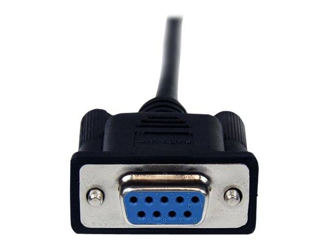 StarTech.com 2m Seriell DB9 RS-232 modemkabel - Schwarz - Stecker/Buchse - 9 Pin Modem Kabel - modemkabel -