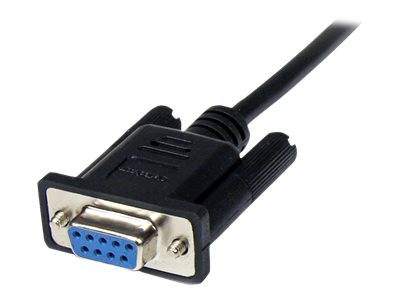 StarTech.com 2m Seriell DB9 RS-232 Nullmodemkabel - Schwarz - Stecker/Buchse - 9 Pin Null Modem Kabel - Nullmodemkabel -