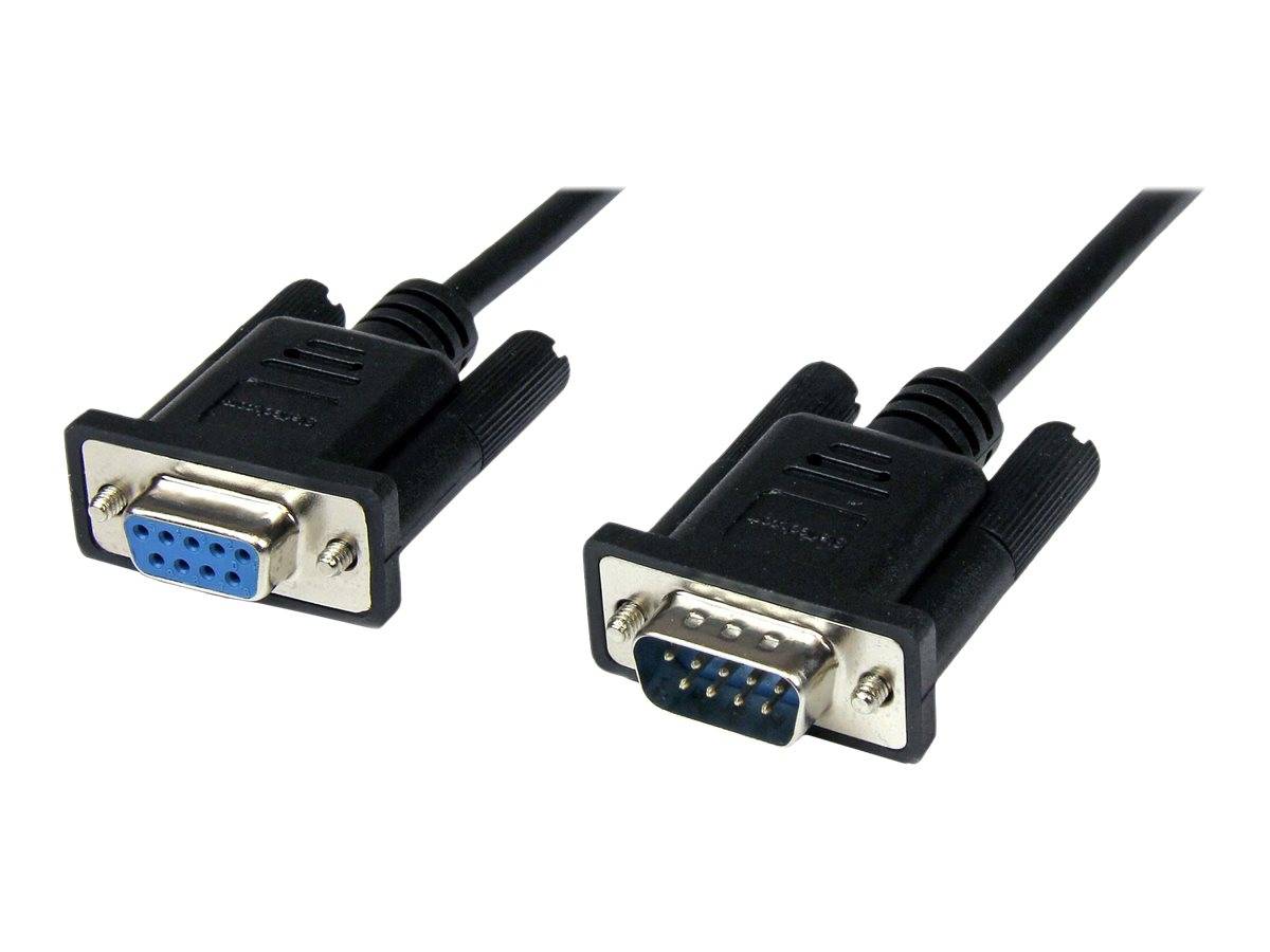 StarTech.com 1m Seriell DB9 RS-232 modemkabel - Schwarz - Stecker/Buchse - 9 Pin Modem Kabel - modemkabel -