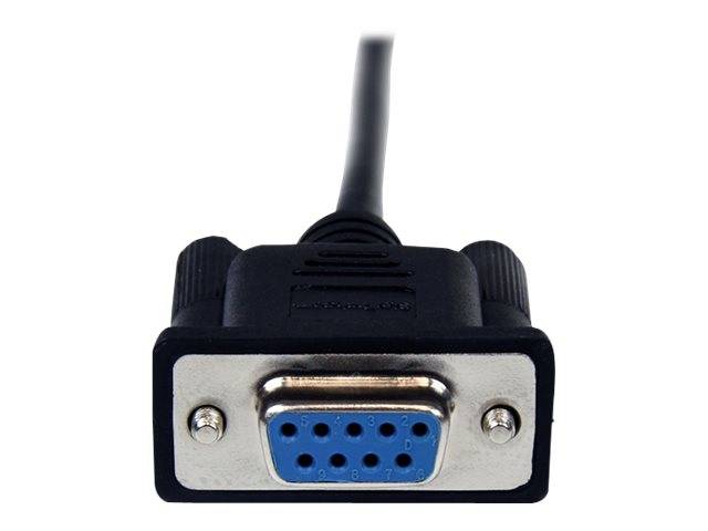 StarTech.com 1m Seriell DB9 RS-232 Nullmodemkabel - Schwarz - Stecker/Buchse - 9 Pin Null Modem Kabel - Nullmodemkabel -