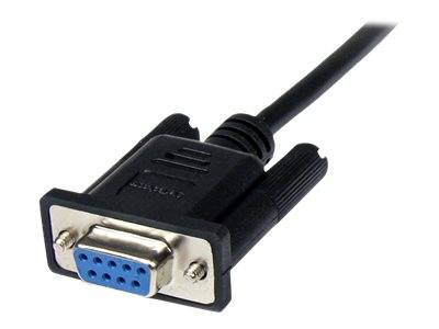 StarTech.com 1m Seriell DB9 RS-232 Nullmodemkabel - Schwarz - Stecker/Buchse - 9 Pin Null Modem Kabel - Nullmodemkabel -