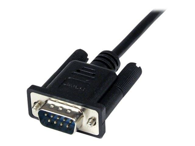 StarTech.com 1m Seriell DB9 RS-232 Nullmodemkabel - Schwarz - Stecker/Buchse - 9 Pin Null Modem Kabel - Nullmodemkabel -