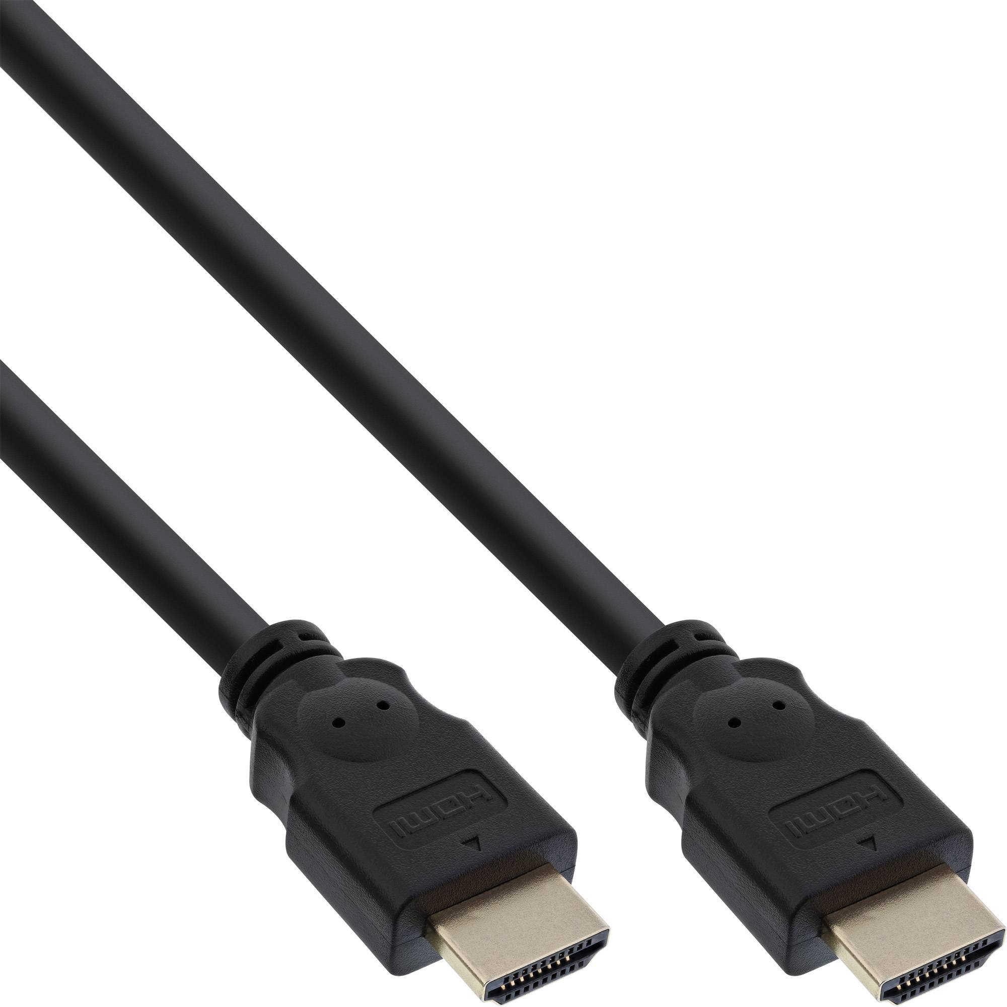 INLINE - HDMI Kabel - HDMI-High Speed - ST / ST - verg. Kontakte - schwarz - 1m