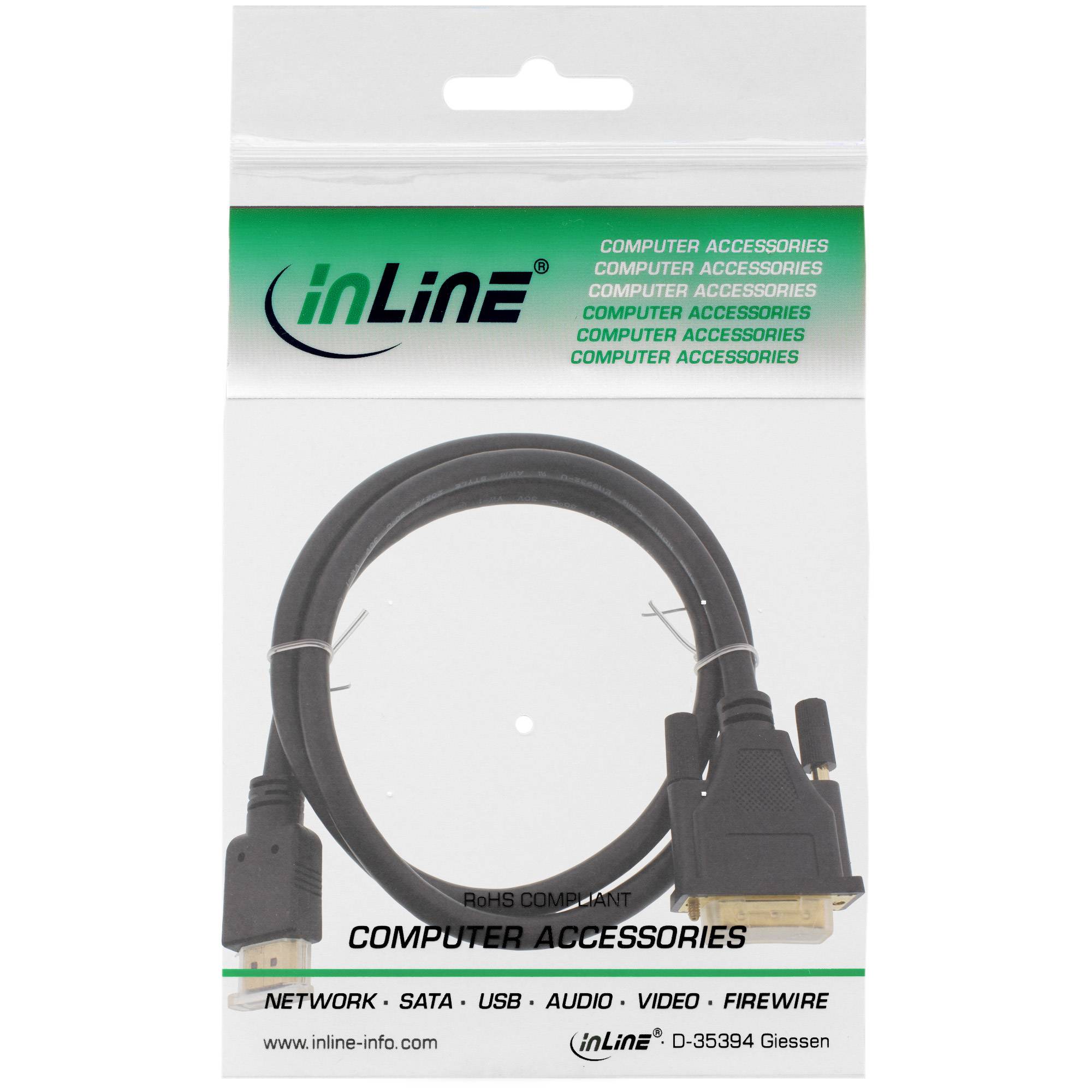 INLINE - HDMI-DVI Kabel - vergoldete Kontakte - HDMI ST auf DVI 18+1 ST - 10m