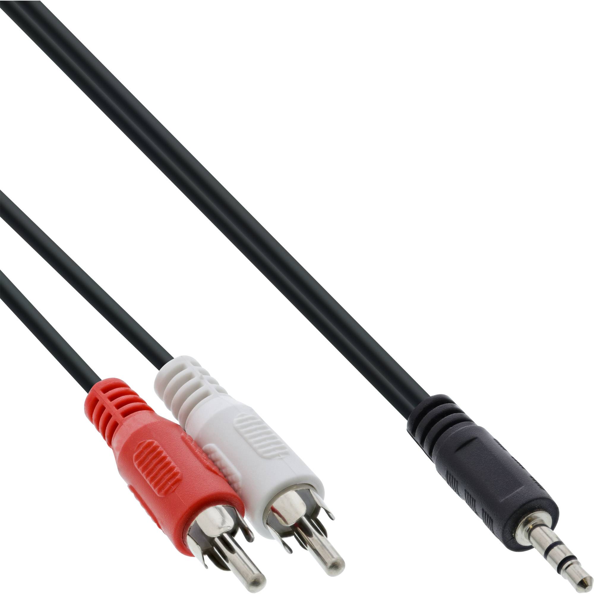 INLINE - Cinch/Klinke Kabel - 2x Cinch Stecker an 3,5mm Klinke Stecker - 3m