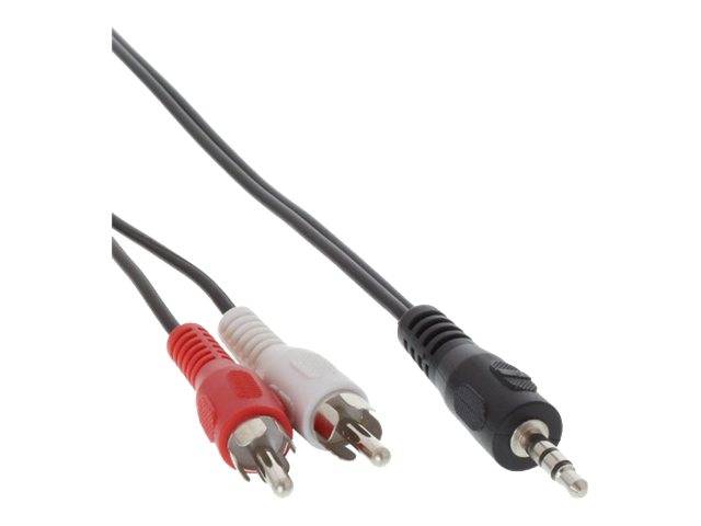 INLINE - Cinch/Klinke Kabel - 2x Cinch Stecker an 3,5mm Klinke Stecker - 3m