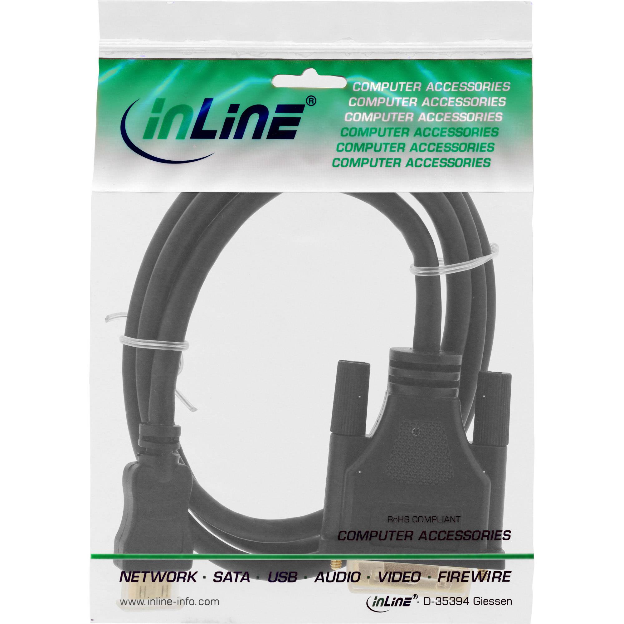 INLINE - Mini-HDMI zu DVI Kabel - HDMI Stecker C zu DVI 18+1 - 0,5m