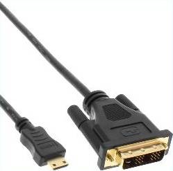 INLINE - Mini-HDMI zu DVI Kabel - HDMI Stecker C zu DVI 18+1 - 0,5m