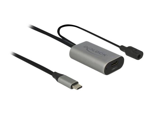 USB-C-Adapterkabel mit USB 3.1-Buchse und angebrachtem Hilfsanschluss