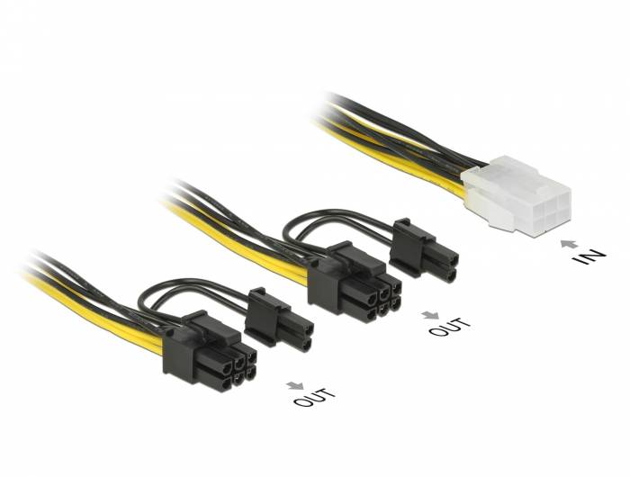 DeLOCK - Stromkabel - 6-poliges PCIe Power (W)
