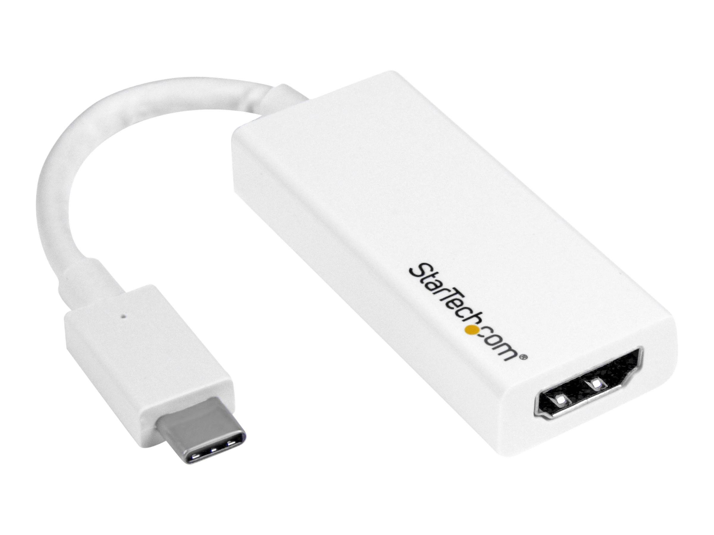 StarTech.com USB-C auf HDMI Adapter - Thunderbolt 3 kompatibel - Weiß - 4K 60Hz - Highspeed Videoschnittstellen-Converte