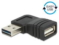 Delock Adapter EASY-USB 2.0-A male > USB 2.0-A female angled left / right - Gender Changer USB - USB (W)